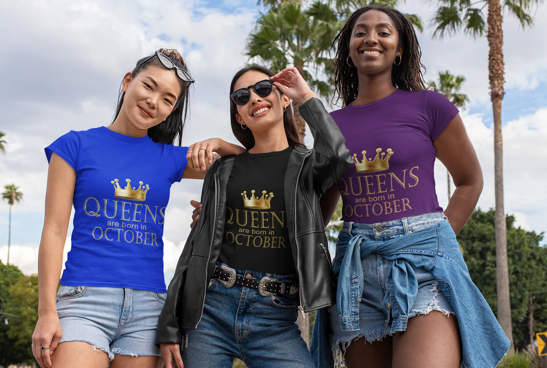 Queens Are Born In October Ladies Graphic Tee