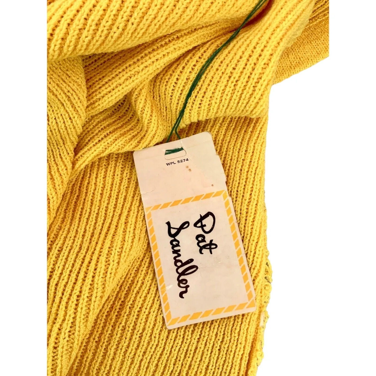 Retro ViNTAGE 70s PAT SANDLER Yellow KNiT SWEATER DRESS & Jacket M NWT SET