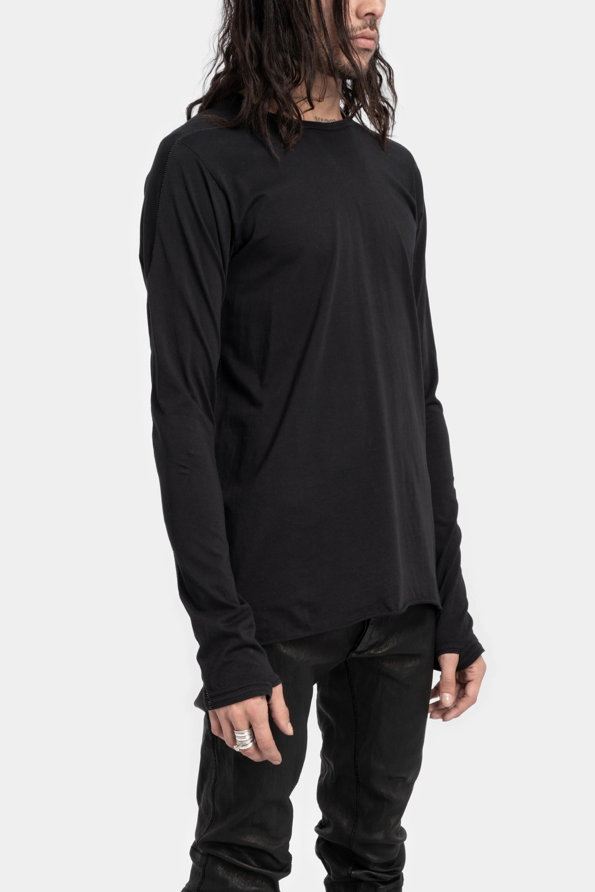 Semi Raglan long sleeve T-Shirt, Black