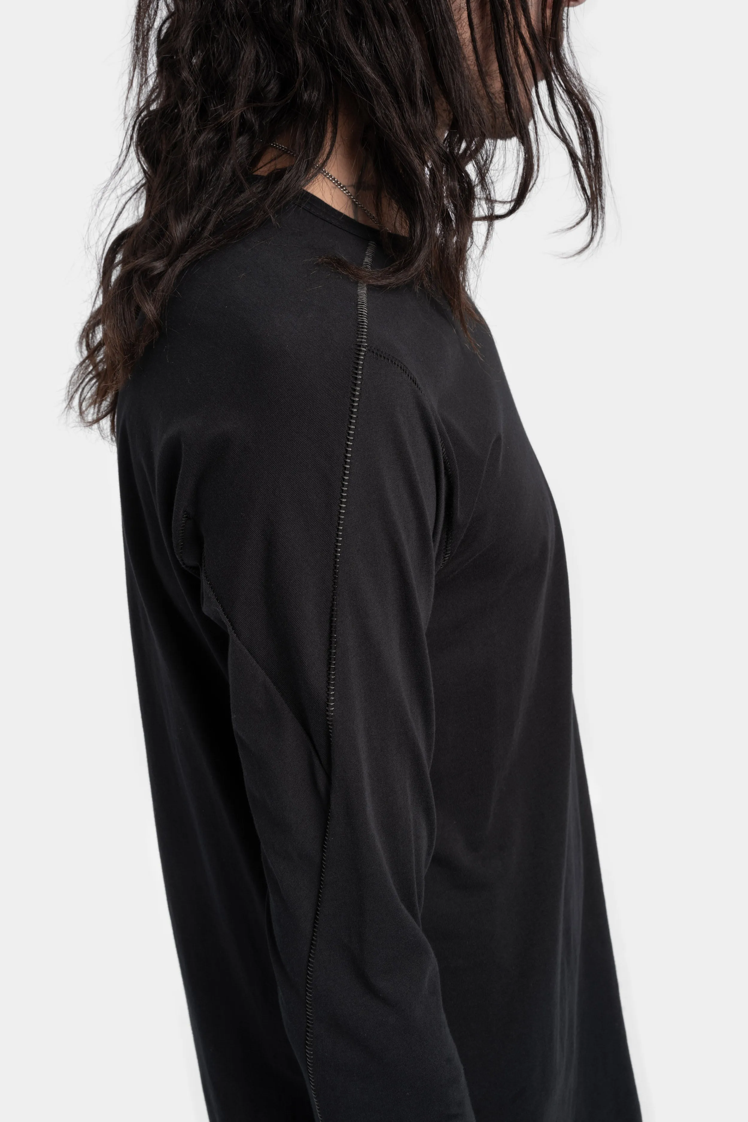 Semi Raglan long sleeve T-Shirt, Black