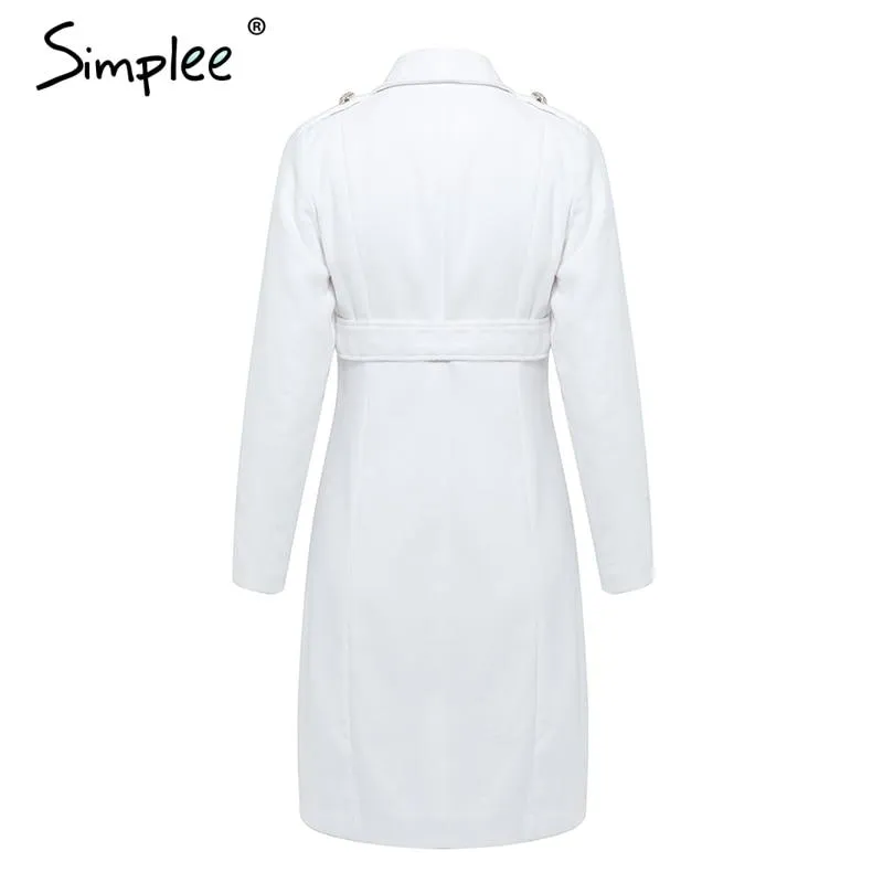 Simplee Fashion Trench Coats Women Winter Jacket Collared Casual Warm Cotton Coat Women Clothes