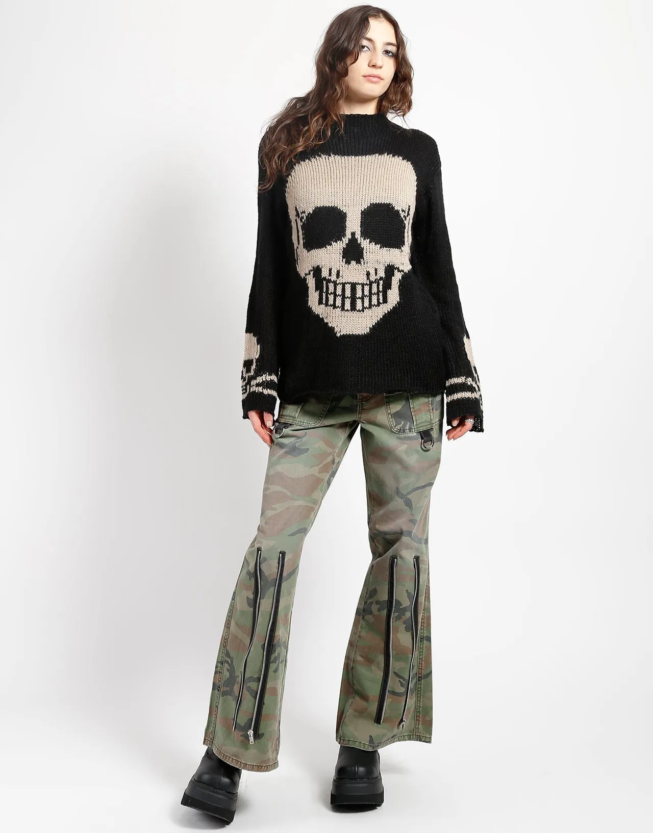 SKULL SWEATER IVORY SKULL