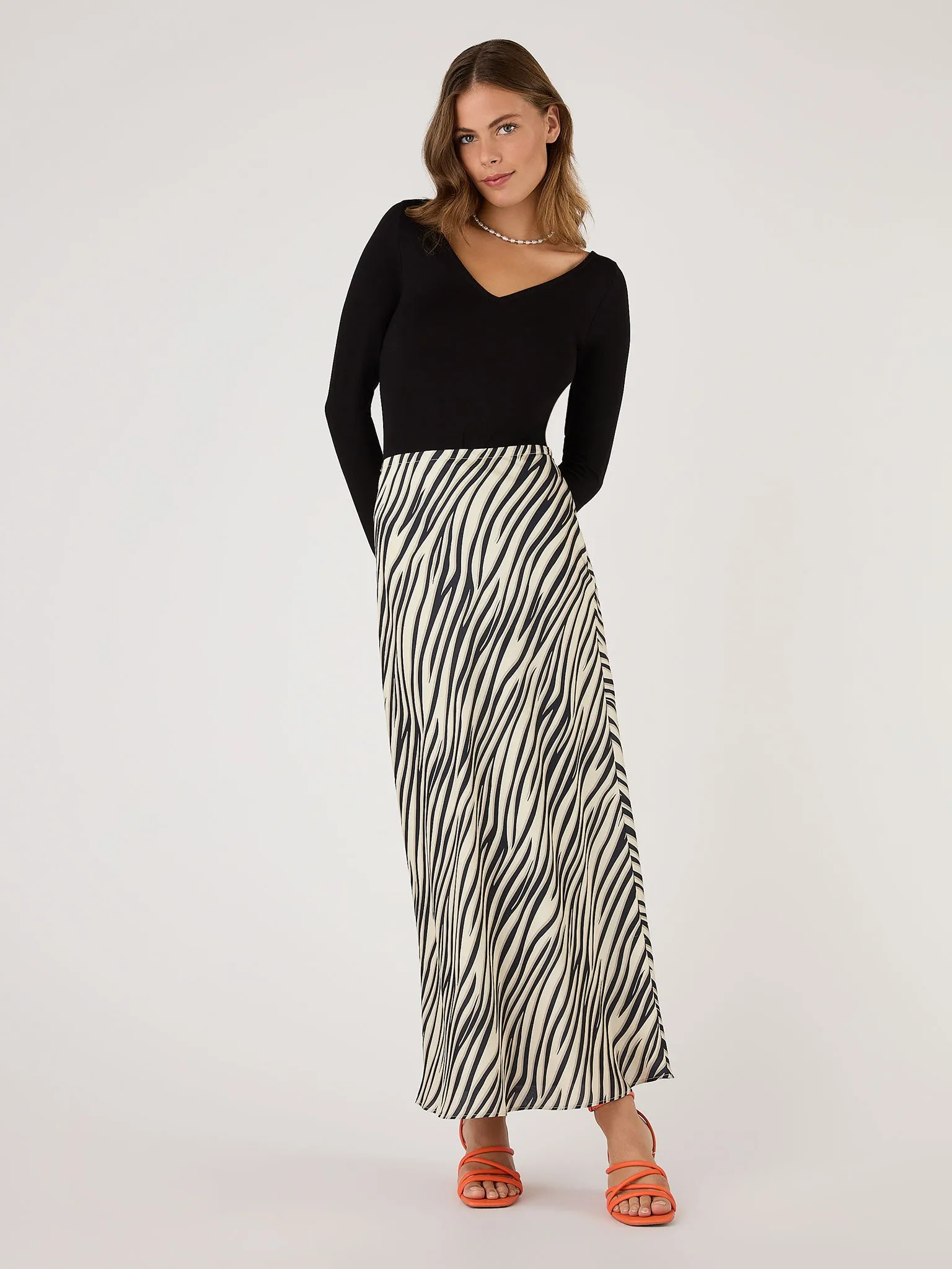 Stella Skirt in Beige Zebra