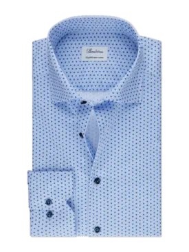 Stenstroms Blue Patterned Twill Shirt