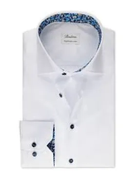 Stenstroms White Contrast Twill Shirt