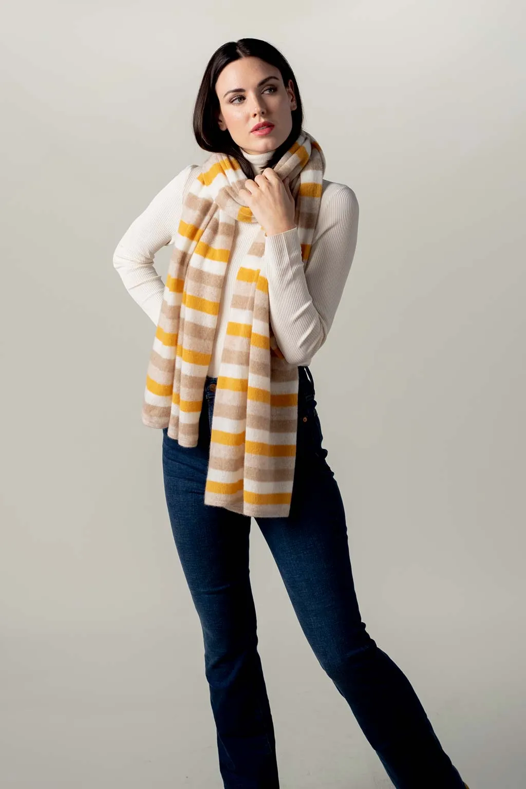 Striped Travel Wrap - Butterscotch