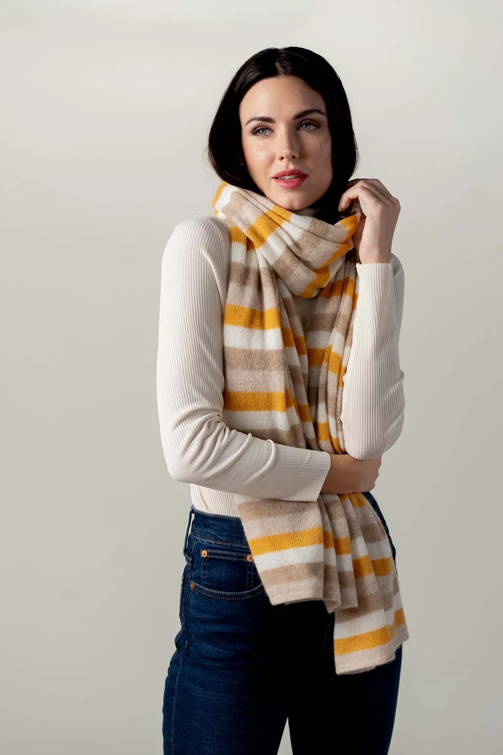 Striped Travel Wrap - Butterscotch