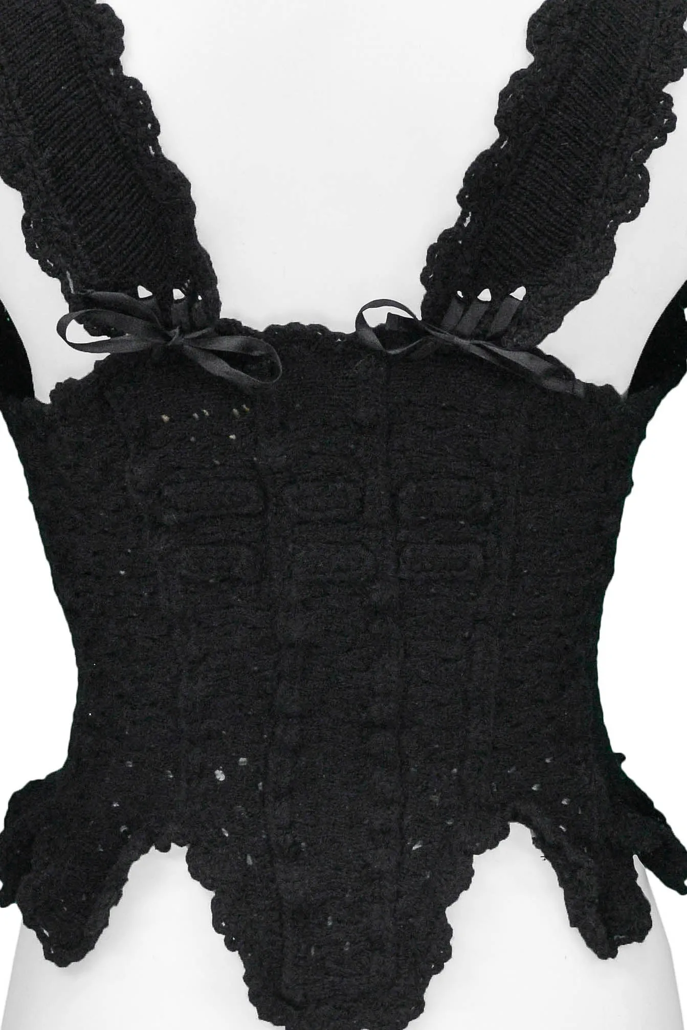 TAO FOR COMME DES GARCONS BLACK WOOL KNIT VICTORIAN CORSET 2006