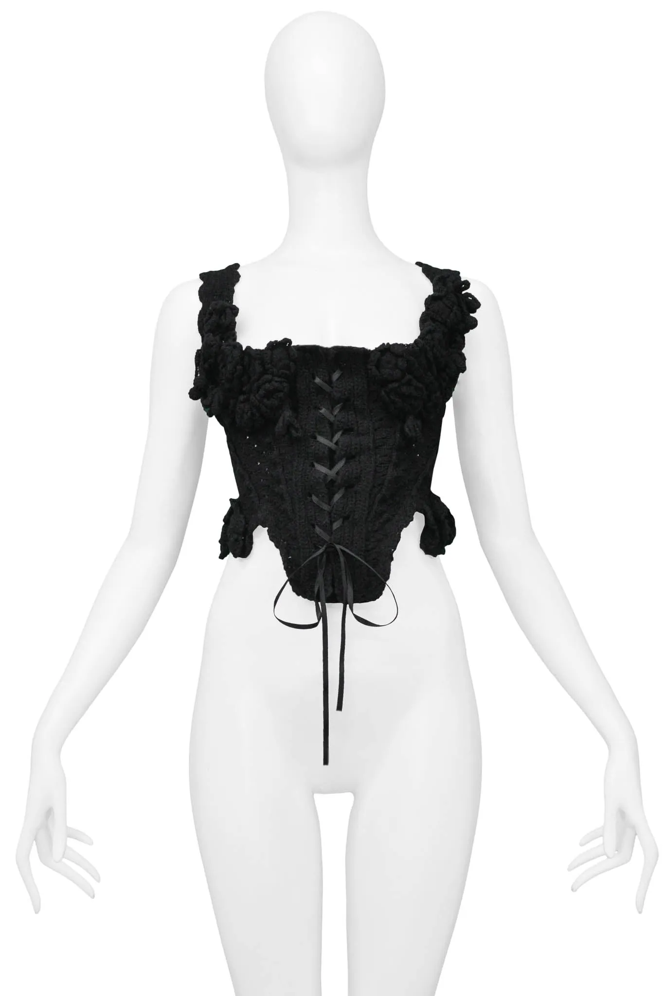 TAO FOR COMME DES GARCONS BLACK WOOL KNIT VICTORIAN CORSET 2006