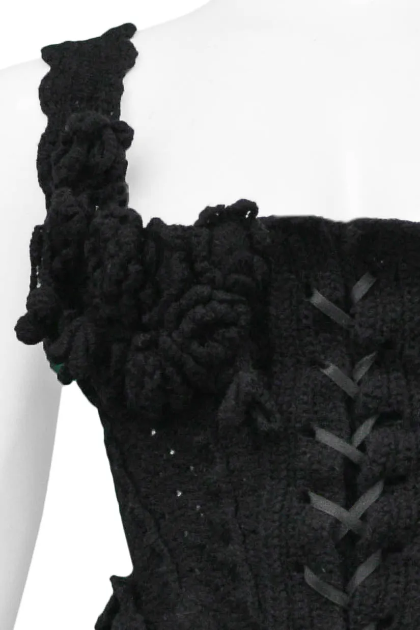 TAO FOR COMME DES GARCONS BLACK WOOL KNIT VICTORIAN CORSET 2006