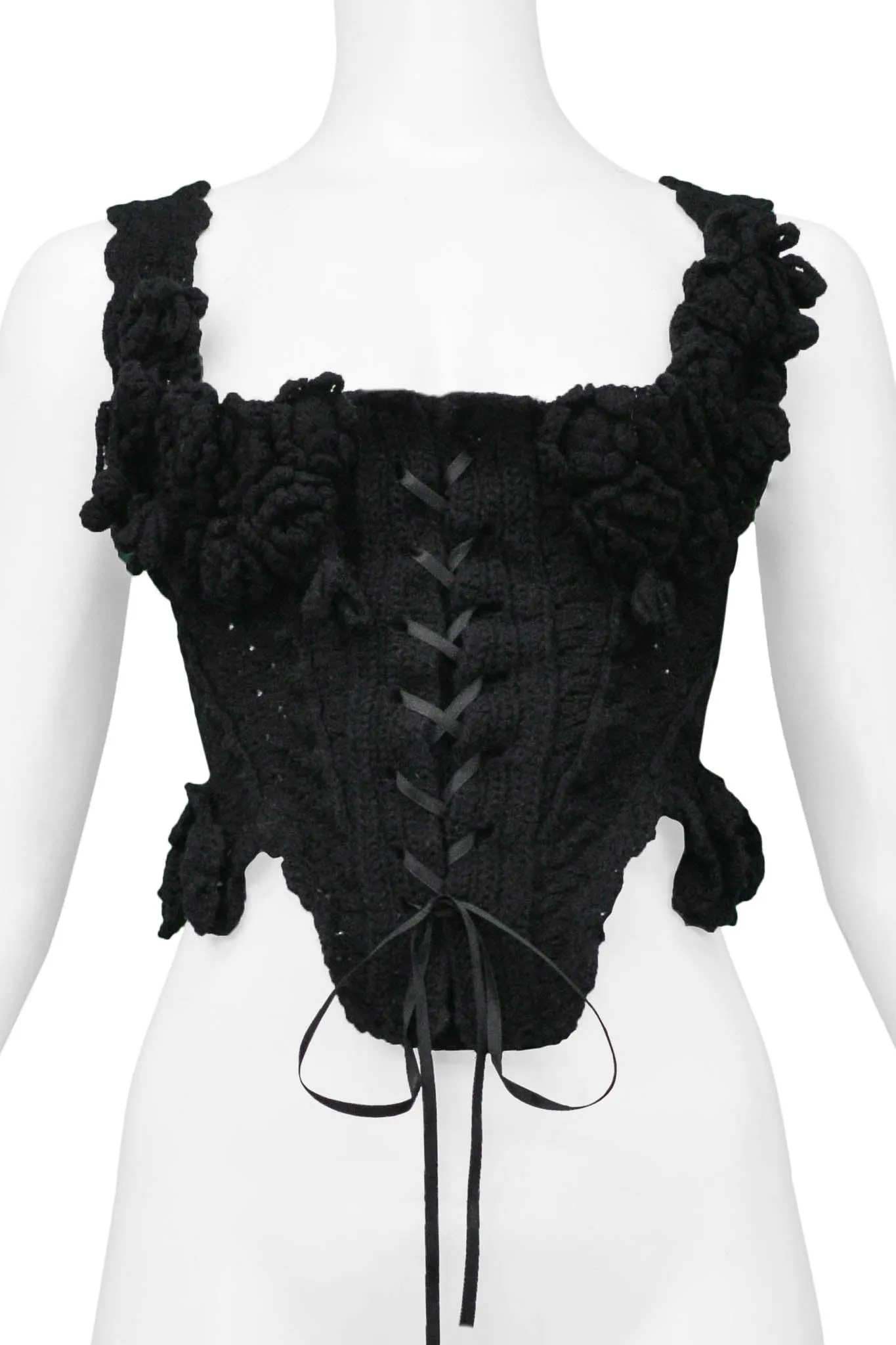 TAO FOR COMME DES GARCONS BLACK WOOL KNIT VICTORIAN CORSET 2006