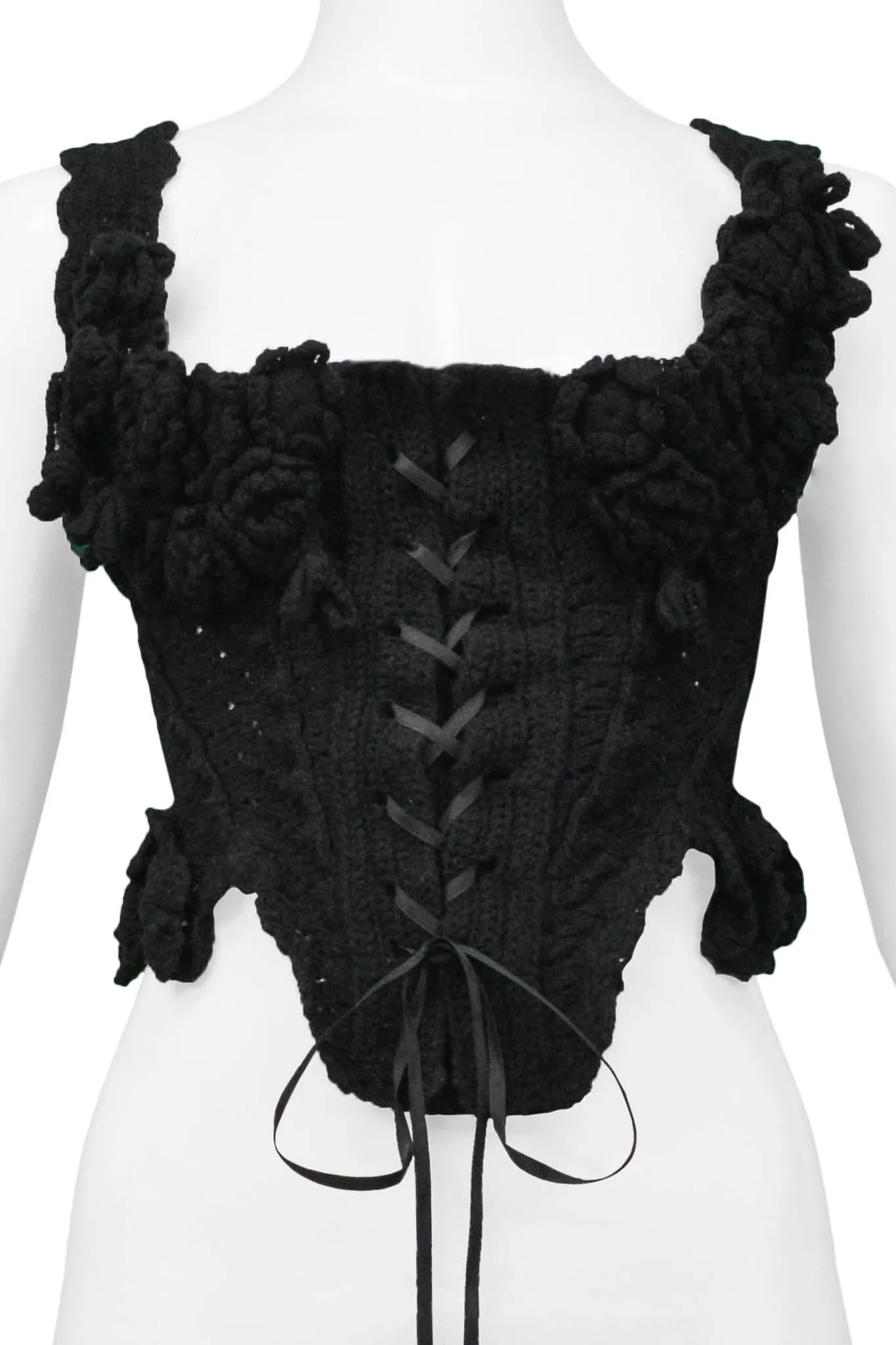 TAO FOR COMME DES GARCONS BLACK WOOL KNIT VICTORIAN CORSET 2006