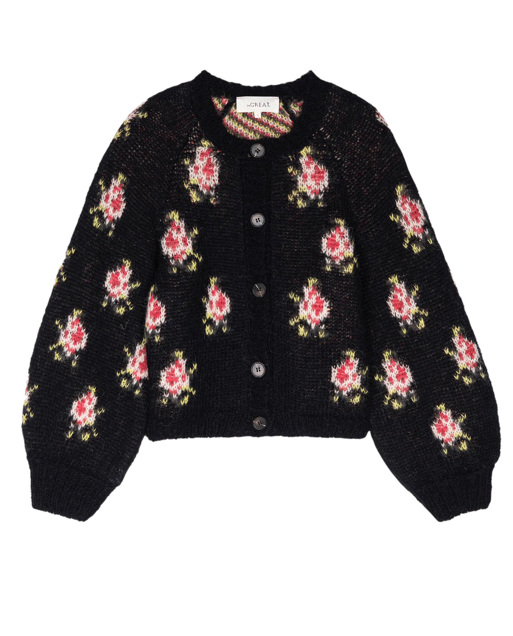 The Carousel Cardigan. -- Black Heirloom Rose