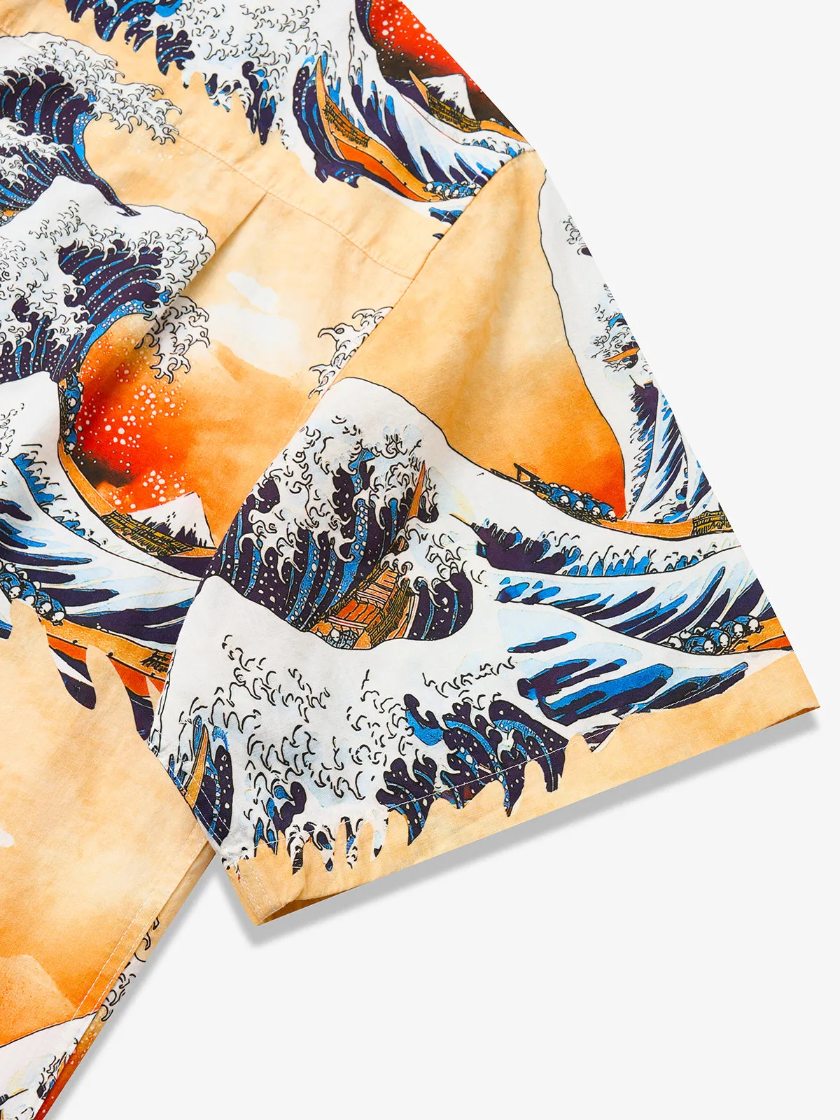 The Great Wave Sunset Cotton Camp Shirt