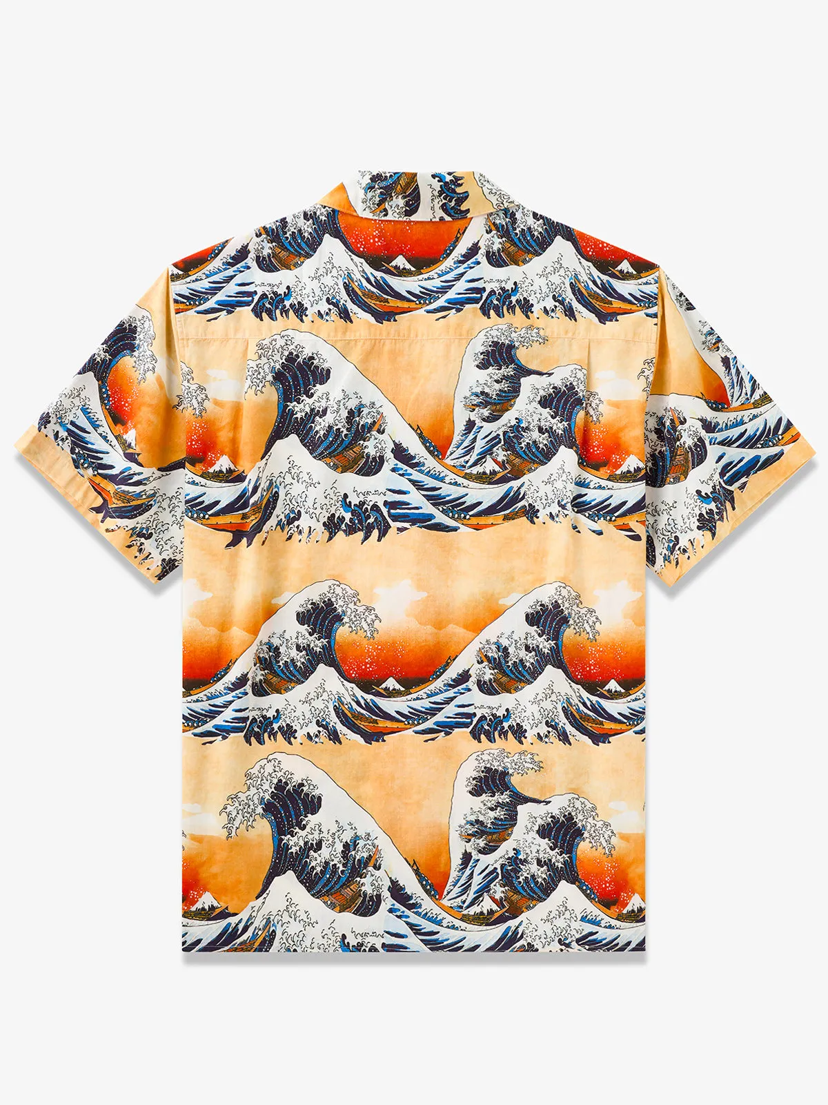 The Great Wave Sunset Cotton Camp Shirt