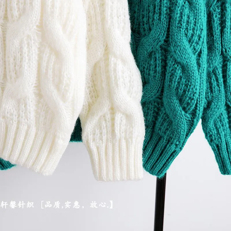 Turtleneck Ladies White Blue Green Winter Clothes Sweater Fashion Warm Women Clothes