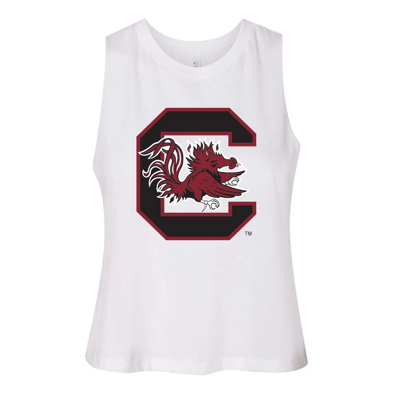 University of South Carolina Endzone Women's Racerback Crop Tank in White