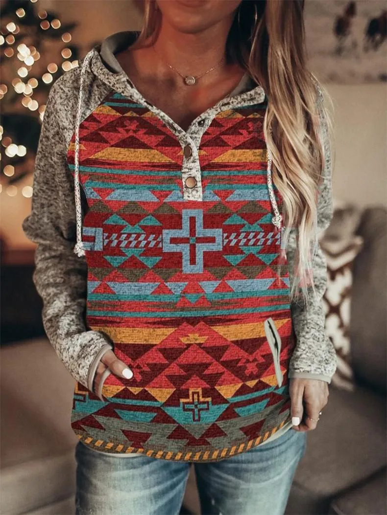 Vintage Print Hoodies for Women 2022