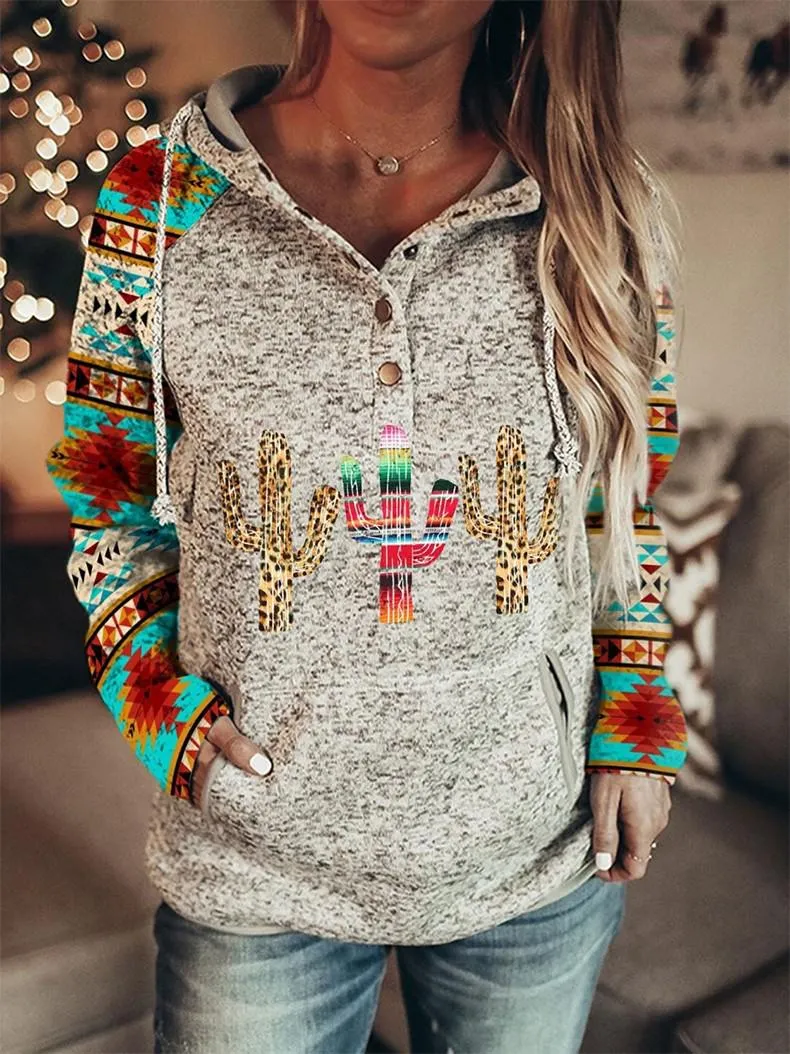 Vintage Print Hoodies for Women 2022