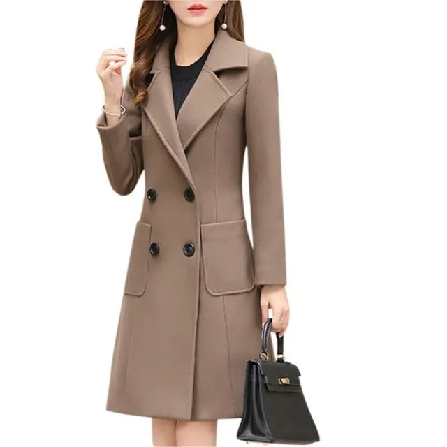 Women Overcoat Wool Fasion Clothes Winter Jacket Clothes Long Slim Outerwear Fur Coat Outerwear Women Clothes