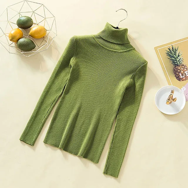 Women Turtleneck Sweater Women Pullover Knitted Sweater Casual Tops Women Sweaters And Pullovers