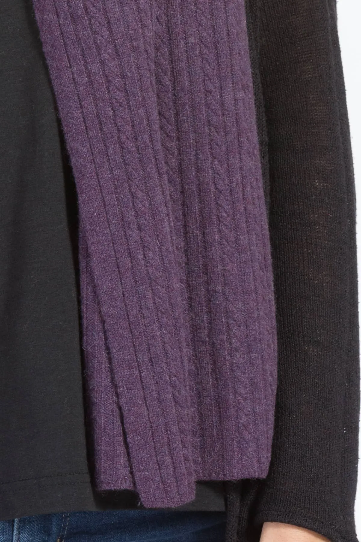 Women's 100% Cashmere Cable Knit Scarf with Gift Box