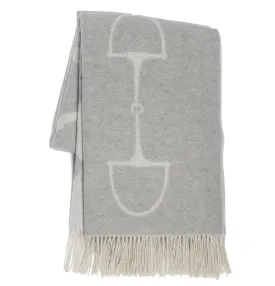 Wool Cashmere Throw Very Light Grey