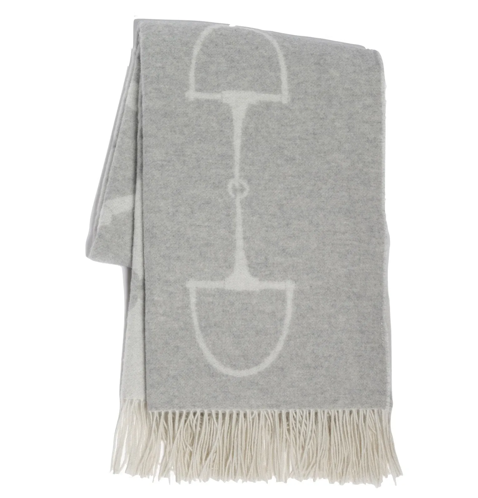 Wool Cashmere Throw Very Light Grey