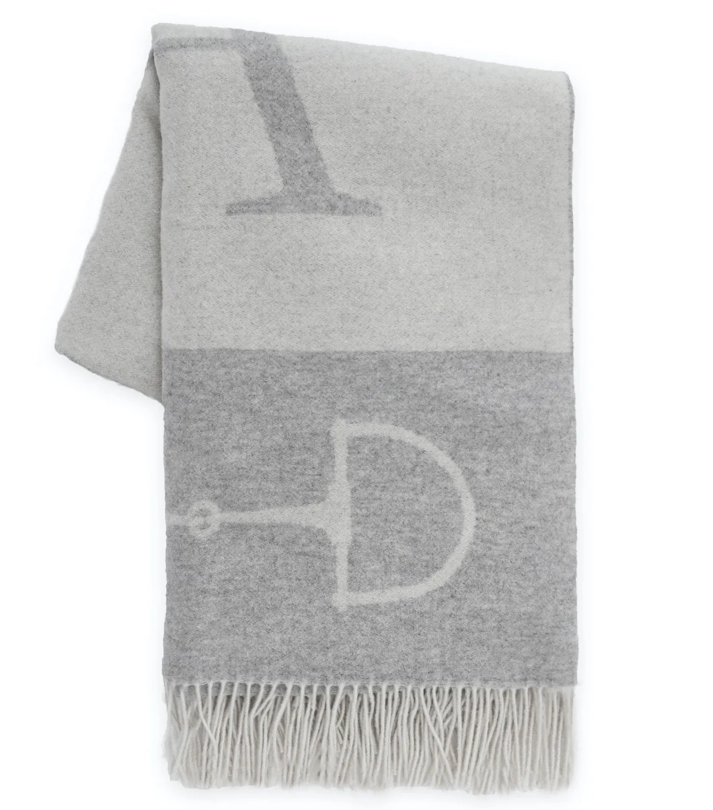 Wool Cashmere Throw Very Light Grey