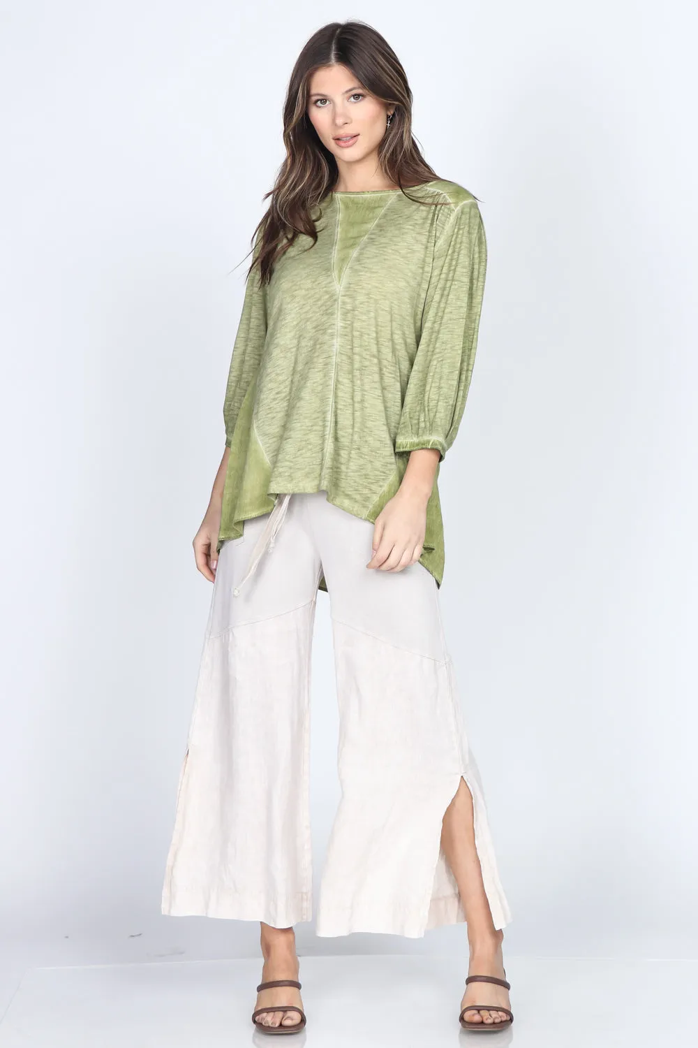 Woven Puff Sleeves Blouse