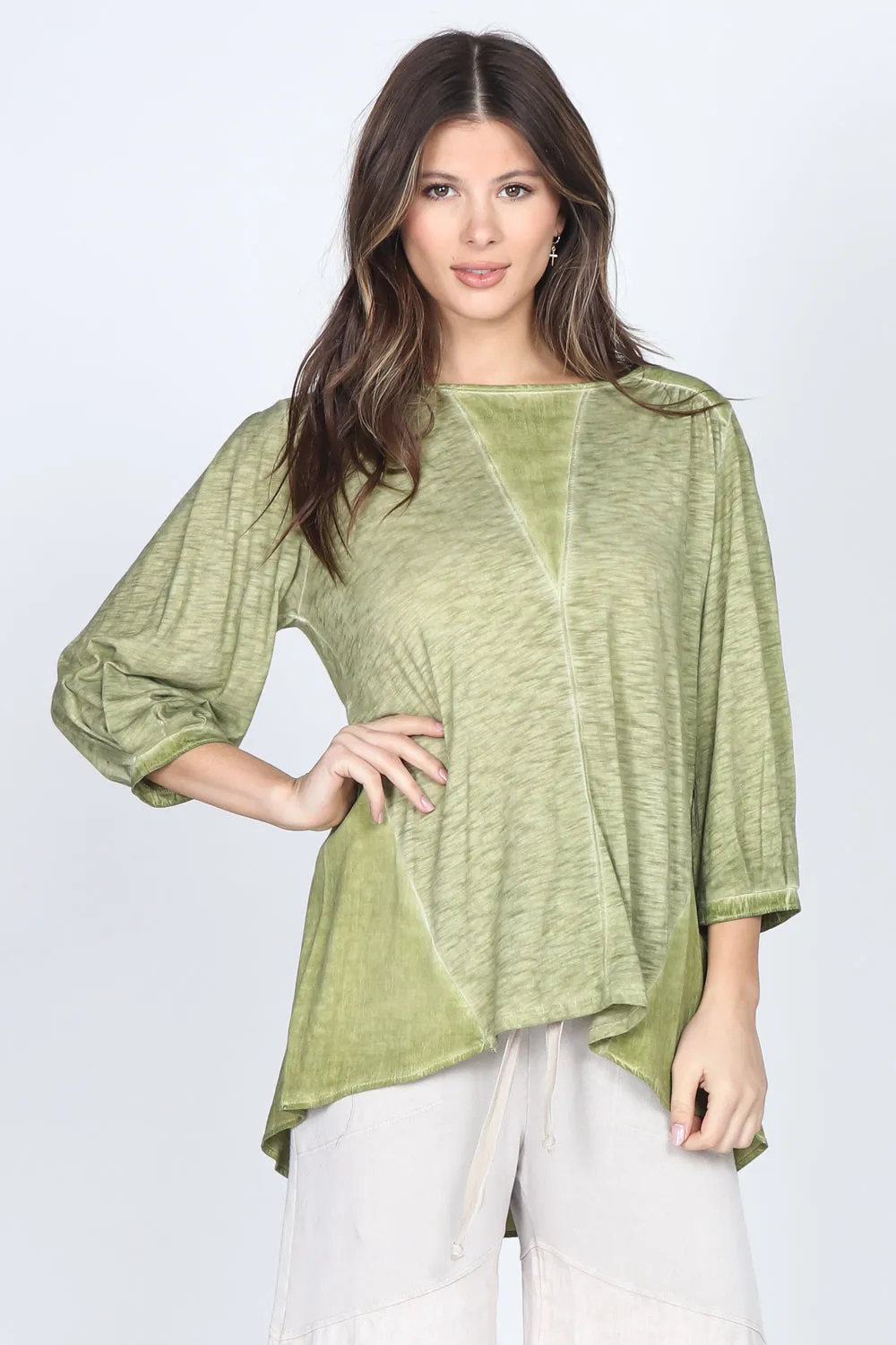 Woven Puff Sleeves Blouse